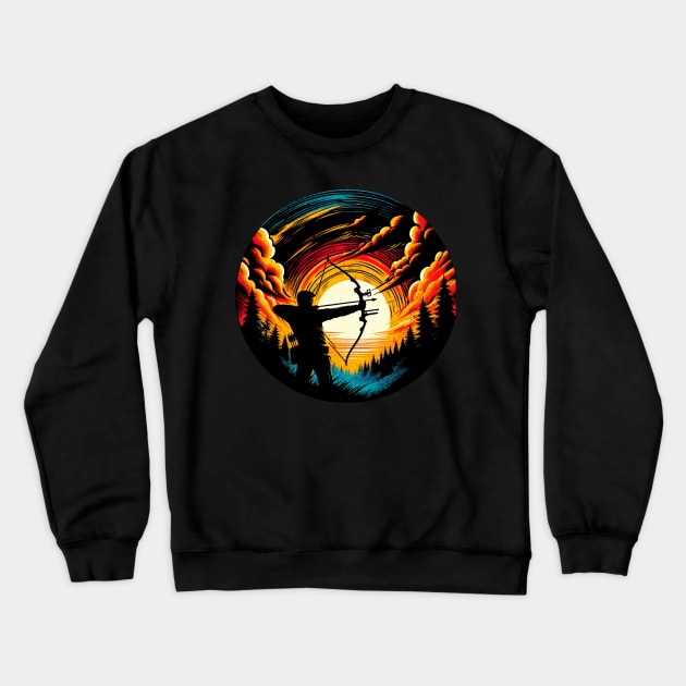 Archery Vintage Design Crewneck Sweatshirt by Miami Neon Designs